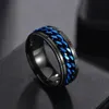 Band Rings European Titanium Steel Rotating Chain Ring Embossed Jewelry Mens Drop Delivery Otmb7