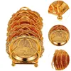 Dinnerware Sets Mini Fruit Plate Set Golden Dish Snack Creative Tray Household Storage Tea Table Dried Drying Rack