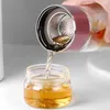 Bouteilles d'eau 390ml bouteille de thé haute verre borosilicate double couche tasse infuseur gobelet verres avec filtre