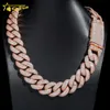 Ny ankomst Iced ut rapparsmycken Moissanite Chain 925 Sterling Silver 25mm Rose Gold Plated VVS Moissanite Cuban Link Chain