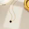 Van Clover Necklace Cleef Four Leaf Clover Neckalces Arpes VanClef Necklace Designer Women Original Quality Fashion 18k Lucky Grass Titanium Steel Colorless Fourl