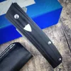 BM 601 Jared Oeser Tengu Assisted Flipper Knife CPM-20CV TANTO BLADE Kontured G10 Handlar Mini Outdoor Tactical Self Defense Tools with Leather Pouch