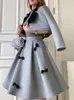 Sukienki robocze Dabuwawa 2 -częściowe zestawy łuk krótki płaszcz luksusowe kobiety 2024 Kolekcja Szczupła spódnica koreańskie recenzje wiele ubrań pasujących do DM1CSE042