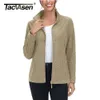 Tacvasen Spunautumn Lightweight Fleece Jackets Womens Sports Warm Sweatshirts Thermal Casual Turtleneck Sweater Coats Tops 240201