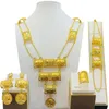 Indyjska biżuteria ślubna Zestaw Dubai Naszyjnik dla kobiet Wedding Wedding 24K Gold Plated African Jwellery Party Prezent 240125