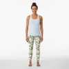 Active Pants Spring Reflection - Floral/ Botanical Mönster w/ Birds Moths Dragonflies Flowers Leggings Gym's Clothing Womens