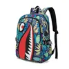 Projektantka nowa unisex street plecak z Shark Camouflage Student Student Plecak Shark Plecak dla mężczyzn