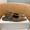 Basit Stil Toteme Sandalet Slingback Pompalar Ayakkabı Deri Sarma Nüfuslu Ayak parmakları Yavru Kedi Elbise Tasarımcı Ayakkabı Topuklar Ofis
