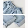 Trousers Autumn 3-12Yrs Girls Jeans Children's Pants Spring Boy's Denim Soft Loose Casual Wide Leg Straight