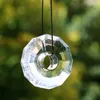 Chandelier Crystal 1PC 50mm Ring Glass Art Prism Faceted Lucky Chandeliers Hanging Ornament Curtain Windows Suncatcher DIY Pendant Crafts