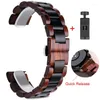 Watch Bands 20mm 22mm Wood Band For Huawei GT 2 / Galaxy 42 46mm Stainless Steel Strap Replacement Bracelet Gear S3 S2 Loop