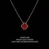 Van Clover Ketting Cleef Klavertje Vier Neckalces van Clover Clover Ketting Dames Rode Agaat Poeder Fritillaria Tijgeroog Steen Lucky Laser Hoge Versie Celebri