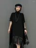 カジュアルドレスShengpalae Fashion Solid Color Dress Women's autumn's 2024 Turtleneckルーズミッドカルフメスタイド5WA181