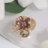 Clusterringen Cring Coco Flower Ring Accessoires Vrouwelijke Mode Emaille In Verstelbare Kristallen Sieraden Voor Vrouwen