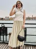 التنانير تاروكسي مخططة متبكلة طويلة تنورة طويلة نساء صيفي شرابة عالية الخصر ماكسي للسيدات الخريف شارع أنثى أنثى فضفاضة