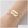 Charme pulseiras 20 pçs / lote aço inoxidável ouro sier cor lâmina encantos pulseira de corrente para mulheres moda jóias presente atacado gota d dhkt3