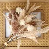 Fleurs décoratives 6/12 pièces fleur de boule épineuse artificielle en plastique marron fausse plante bricolage maison mariage salon Vase décor fournitures de noël