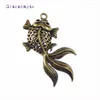 Anhänger Halsketten GraceAngie 10 Stück Vintage-Stil Bronzeton Messing Goldfisch Charm Schmuck finden 30 24 mm 03751