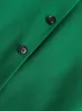 Biuro dama blezery w rozmiarze zielone czarne długie rękawy luźne kombinezon sęk w pojedynczych piersi elegancka żeńska prosta, przyczynowa marna 240130