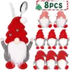 Party Decoration 8/4/1st Julkotlärhållare Knife Fork Pocket Picks Santa Claus Xmas Table Prover Cover Home Year Cookware Gift