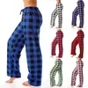 Frauen Hosen Frauen Weihnachten Pyjama Herbst Winter Plaid Gedruckt Mode Lässig Breite Bein Nachtwäsche Streetwear Pantalones De Mujer