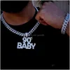 Collane con ciondolo Collane Anni '90 Ciondolo Hip Hop Baby Micro Pave 5A Cubic Zirconia Cz Iced Out Bling Cool Mean Men Boy Drop Delivery Je Dhwxb