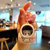 Söt Bear Schoolbag Night Light Keychain Bag Pendant Ambient Light Key Chain