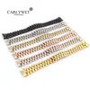 CARLYWET 316L Wrist Watch Band Bracelet Strap For President Stainless Steel Solid Curved End Screw Links Replacement275d