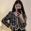 Spring Autumn Clothing 2024 Korean Trendy Baggy Slim Jackets High End Small Fragrance Top Women's Long Sleeped Short Coat 240123