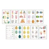 Confezione regalo 10 adesivi temporanei di Pasqua Uova di cartone animato Adesivo impermeabile per riempitivi di cestini per bambini e donne