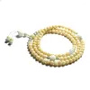 Charm armband gul väderbitande bodhi rotarmband frö 108 vit jade halsband kvinnors smycken gåva