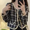 Spring Autumn Clothing 2024 Korean Trendy Baggy Slim Jackets High End Small Fragrance Top Women's Long Sleeped Short Coat 240123