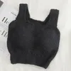 Tanques de mujer Mujeres Fleece Chaleco acolchado Cómodo Crop Top Piel Suave Felpa Bras Push Up Ropa interior térmica Sexy Bralette inalámbrico Lencería