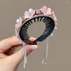 Acessórios de cabelo presente doce luxo cocar strass bola penteado ferramenta borla rabo de cavalo fivela clipe infantil estilo coreano garra