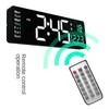 Wall Clocks 16inches Digital Clock 16inch Large Alarm Remote Control Date Week Temperature Dual Alarms LED Display