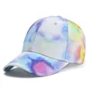 Casquettes de baseball Coloré Cravate Teinture Casquette Multicolore Impression Irrégulière Baseball Mode Femme En Plein Air Streetwear Chapeaux D'été