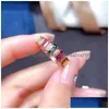 Cluster Rings Natural Mti-Color Tourmaline Ring for Woman M 5mm Sier 925 Gemstone Jewelry Drop Delivery Dhot7