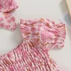 Rompertjes CitgeeSummer babymeisje bodysuit jurk bloemenprint korte pofmouwen rok zoom jumpsuits kleding hoofdband