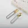 Dangle Earrings Rectangle Pendant Hoop女性ミニマリスト防水ステンレス鋼高洗練されたジュエリーアクセサリードロップイヤリング