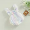 Été doux bébé vêtements né bébé filles barboteuses coton Tulle multicolore sans manches sangle combinaisons tenue 0-18 M 240202