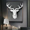 Neuheiten Artikel 3D Deer Head Scpture Home Dekoration Zubehör Geometrische Abstrakte Zimmer Wand Dekor Harz Statue T231I Drop Lieferung GA Dh486