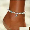 Bracelets de cheville perles de coquillage étoile de mer pour femmes plage cheville jambe bracelet à la main bohème pied chaîne boho bijoux sandales cadeau livraison directe ots2b