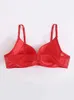 Bras Beautiful Design Sexy Red Underwear Lace Underwire Back Buckle Bras Crop Top Shapewear Plus Size Womens Clothing A5100 YQ240203