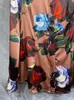 Mode Elegante Seide Blusen Frühling Sommer Frauen Blumen Druck drehen-unten Kragen Einreiher High Street Hemd