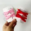 Hårtillbehör 65 20mm Röd och rosa sammet Bow Hairpin Pair Clip Girl Baby Edge för barn i Autumn Winter -gåvor