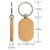 Sleutelhangers 10 stuks blanco houten sleutelhanger rechthoek sleutel tag DIY houten spaties huisdier souvenir plaat