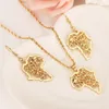 Ethiopian Africa Map elephant Jewelry sets Fine Gold GF Jewelry Sets Statement Necklace Earrings Pendant African Wedding292R