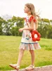 Girl Dresses Summer Dress Short-sleeved Cartoon Print Cute Princess With Ruffled Hem