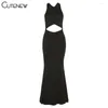 Casual Jurken Leuke Sexy Hollow Out Backless Print Lange Jurk Dameskleding 2024 Zomer Mode Club Party Strandvakantie Dame