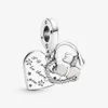 100% 925 Sterling Silver Cats Hearts Dingle Charms Fit Original Europeisk charmarmband Fashion Women Wedding Engagement Jewelry2773